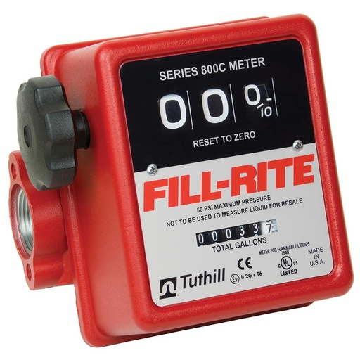 [LA-807C1] Fill-Rite 3-Wheel Mechanical Flow Meter 1in.